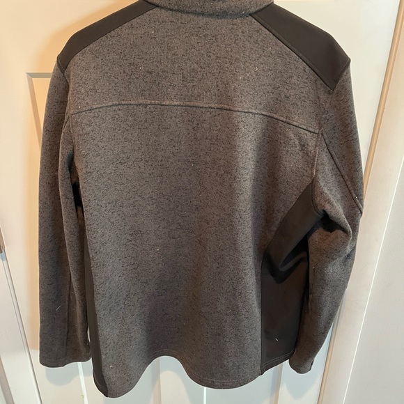 Gerry full Zip front mixed media Jacket Gray marled knit outdoor hiking - Picture 3 of 3